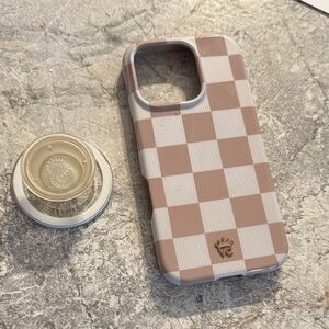 Beige Checkerboard Phone Case for Cell Phones